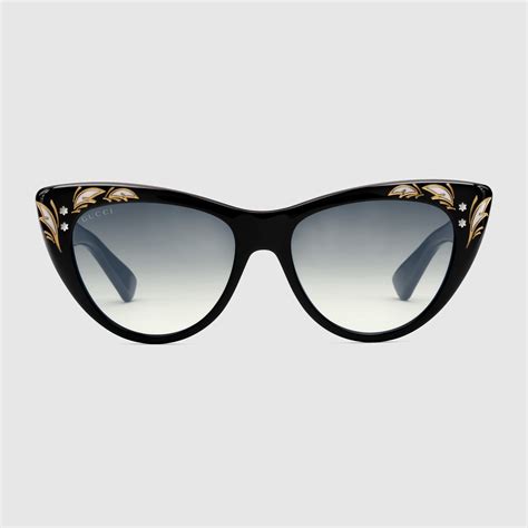 gucci cat eye sun glasses|gucci oversized cat eye sunglasses.